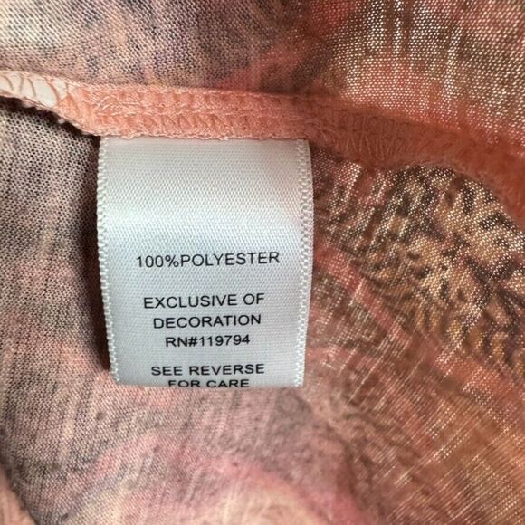 Apt 9 Geometric Short Sleeve Top Women Size S Red Y2K Inspired Lightweight Boho - Picture 4 of 6